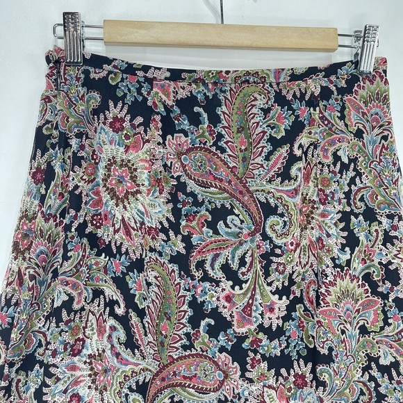 Charter Club Women Silk Skirt Sz 6 Wrap Paisley Floral - Picture 11 of 15